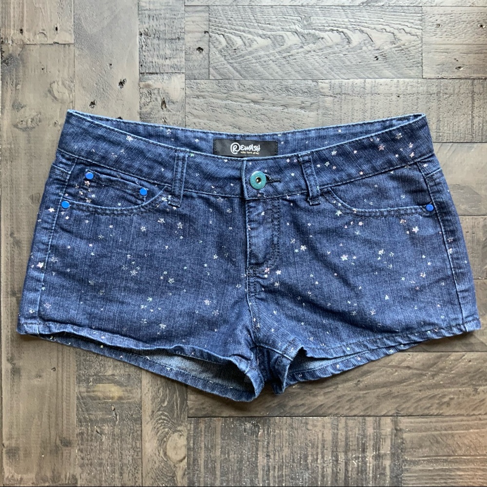 REWASH DENIM SHORTS WITH SILVER STARS